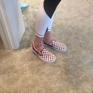 maroon checkered vans